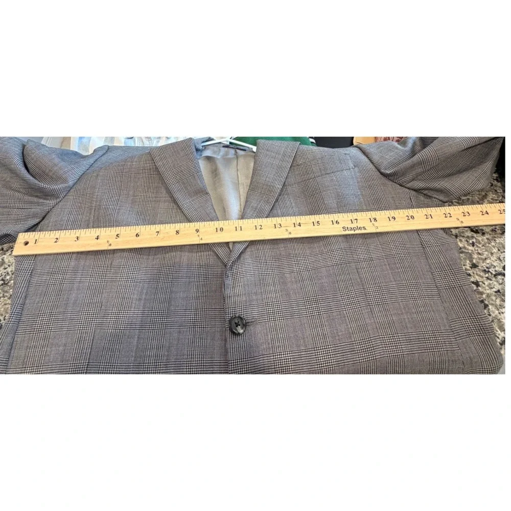Hart Schaffner Marx Nordstrom Mens Grey Glen Plaid Blazer Sport Coat 44R Jacket